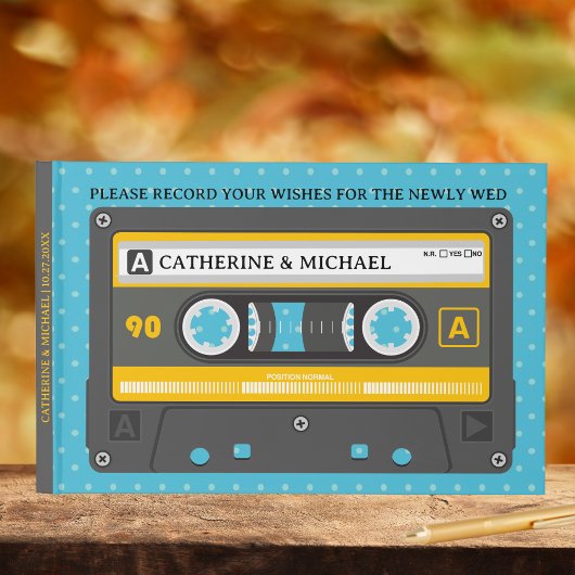 Retro Cassettebandje Musical Fun Pop Kunst Bruilof Gastenboek
