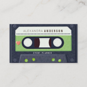 Retro Cassettebandje Muziek Groen Visitekaartje