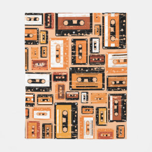 Retro Cassettebandje Naadloos Patroon Fleece Deken