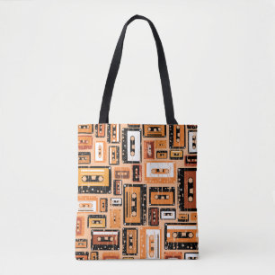 Retro Cassettebandje Naadloos Patroon Tote Bag