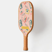 Retro Cassettebandje Pattern Pink Pickleball Paddle (Links)