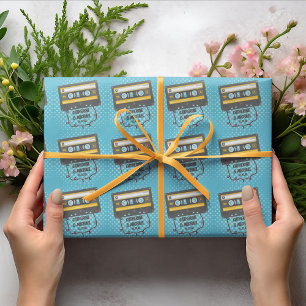 Retro Cassettebandje Pop Kunst Stripboek Bruiloft Cadeaupapier