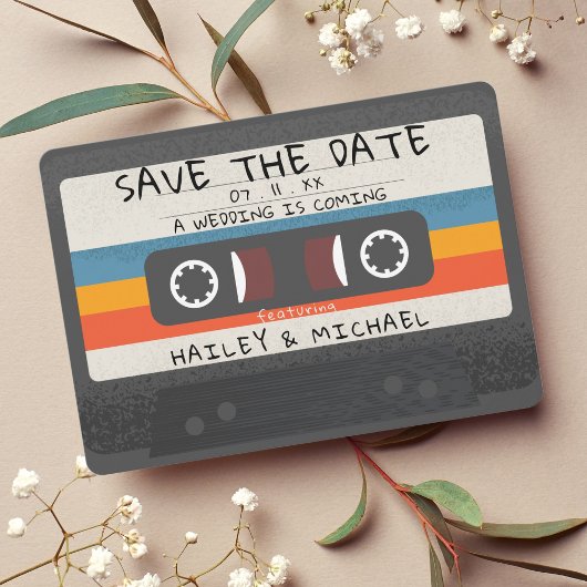  Retro Cassettebandje QR Code Bruiloft Save The Date
