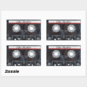 Retro-Cassettebandje Rechthoekige Sticker (Vel)