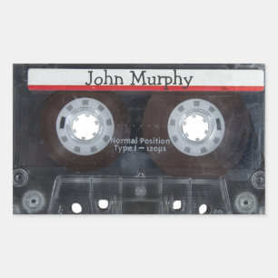 Retro-Cassettebandje Rechthoekige Sticker