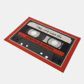 Retro Cassettebandje Red Black Deurmat (Schuin)