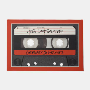 Retro Cassettebandje Red Black Deurmat