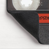 Retro Cassettebandje Red Black Muismat (Hoek)