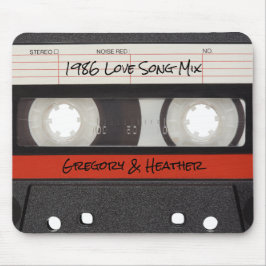 Retro Cassettebandje Red Black Muismat