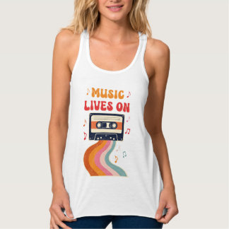 Retro Cassettebandje Shirt – Muziek leeft op Vinta