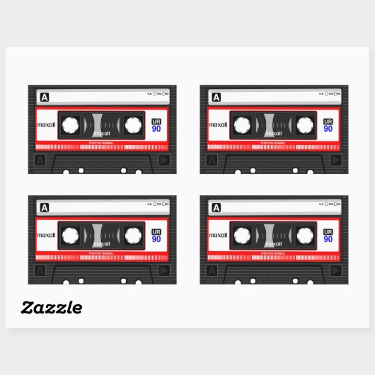 RETRO CASSETTEBANDJE STICKER 70s 80s 90s (Vel)