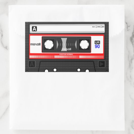 RETRO CASSETTEBANDJE STICKER 70s 80s 90s (Tas)