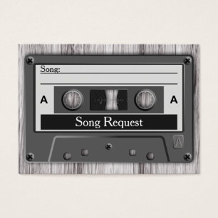 Retro Cassettebandje Trouwlied Aanvraag Visitekaartjes