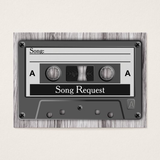 Retro Cassettebandje Trouwlied Aanvraag Visitekaartjes (Voorkant)