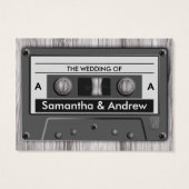 Retro Cassettebandje Trouwlied Aanvraag Visitekaartjes (Achterkant)