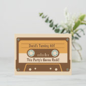 Retro Cassettebandje Uitnodiging (Staand voorkant)