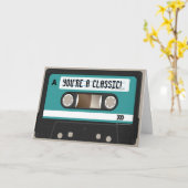 Retro Cassettebandje-verjaardagskaart Kaart (Gele Bloem)
