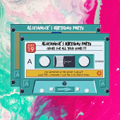 Retro Cassettebandje verjaardagsuitnodiging Kaart
