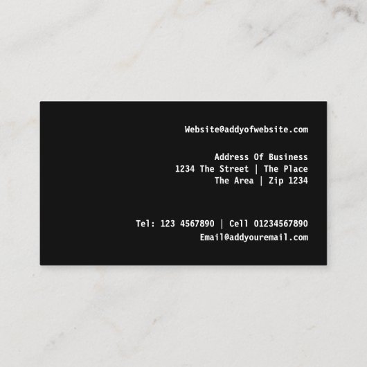 Retro-Cassettebandje Visitekaartje (Achterkant)