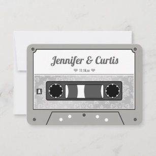 Retro Cassettebandje Wedding Favor Bedankkaart