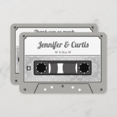 Retro Cassettebandje Wedding Favor Bedankkaart (Voorkant / Achterkant)