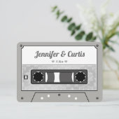 Retro Cassettebandje Wedding Favor Bedankkaart (Staand voorkant)