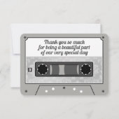 Retro Cassettebandje Wedding Favor Bedankkaart (Achterkant)
