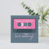 Retro Cassettebandje Wedding Kaart (Staand voorkant)