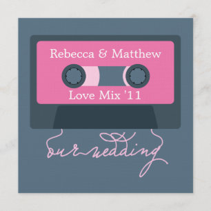 Retro Cassettebandje Wedding Kaart