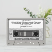 Retro Cassettebandje Wedding Rehearsal Dinner Kaart (Staand voorkant)