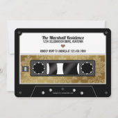 Retro Cassettebandje Wedding Rehearsal Dinner Uitn Kaart (Achterkant)