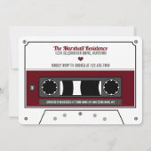 Retro Cassettebandje Wijn Rood Vrijgezellenfeest Kaart (Achterkant)