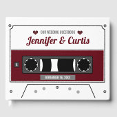 Retro Cassettebandje Wine Red Wedding Gastenboek (Voorkant)