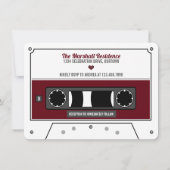 Retro Cassettebandje Wine Red Wedding Kaart (Achterkant)