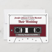 Retro Cassettebandje Wine Red Wedding Kaart (Voorkant)