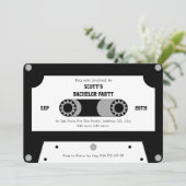 Retro Cassettebandje zwart-wit vrijgezellenfeest Kaart (Staand voorkant)