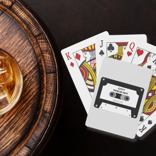 Retro Cassettebandje zwart-wit vrijgezellenfeest Pokerkaarten