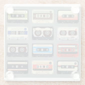 Retro Cassettebandjes 80s Glazen Onderzetter (Achterkant)