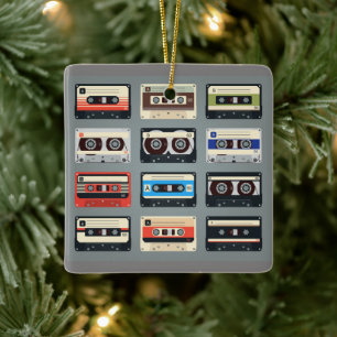 Retro Cassettebandjes 80s Keramisch Ornament