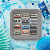 Retro Cassettebandjes 80s Papieren Bordje (Feest)