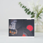 Retro-Cassettebandjes en vinylrecords van 80 Briefkaart (Staand voorkant)