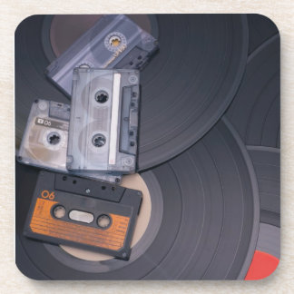 Retro-Cassettebandjes en vinylrecords van 80 Drankjes Onderzetter
