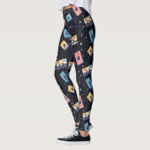 Retro Cassettebandjes in de kosmische ruimte Leggings (Links)
