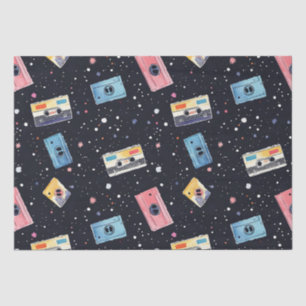 Retro Cassettebandjes in de kosmische ruimte Tissuepapier