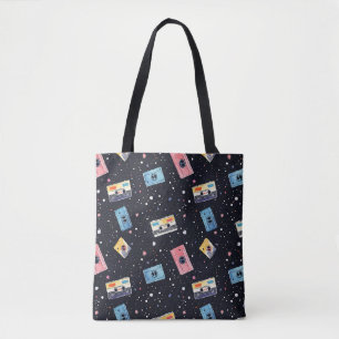Retro Cassettebandjes in de kosmische ruimte Tote Bag