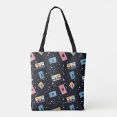 Retro Cassettebandjes in de kosmische ruimte Tote Bag (Achterkant)