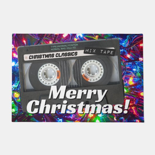 Retro Cassettebandjes kerstdeurmat Deurmat (Voorkant)