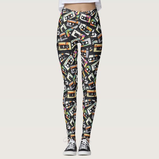 Retro Cassettebandjes Leggings (Voorkant)