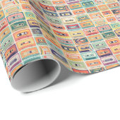 Retro Cassettebandjes Patroon. Cadeaupapier (Rol Hoek)