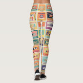 Retro Cassettebandjes Patroon. Leggings (Achterkant)